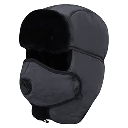 UptVin Hiver Chapka, Unisexe Chapeaux de Bombardier d'hiver Chapeau de Trappeur avec Masque Amovible Coupe Vent pour Patinage Ski Cover
