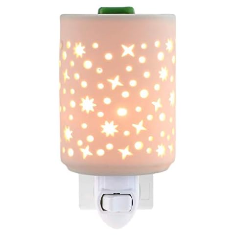 STAR MOON Plug in Wax Outlet Warmer for Home Décor, Wax Melter Plug in, Hollowed-Out Work, No Flame, with One More Bulb, Starry Night Cover