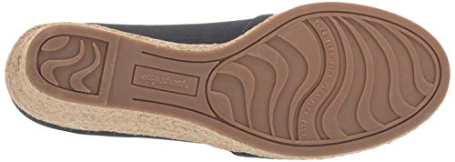 Easy Street Women's Monique Espadrille Open Toe Pump Wedge Sandal, Navy Linen, 7.5 W US - Thumbnail 4
