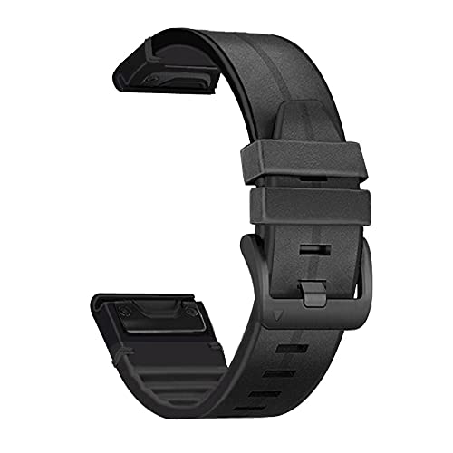 INF TPU Watch Strap for Garmin Fenix 7X/6X/5X 26 mm, Strap with Classic Design, Waterproof and Breathable Replacement Strap, TPU and Leather