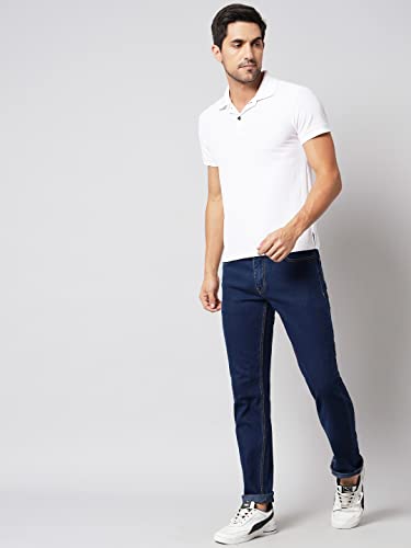 Image of STUDIO NEXX Men's Regular Fit Jeans|Stretchable Mid Rise Denim |Contrast Detailed Stitch