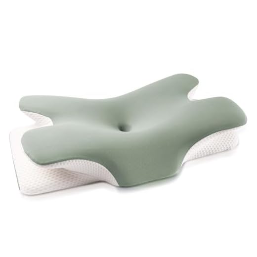 Multisoft Cuscino in memory foam, comodo cuscino, cuscino cervicale di supporto, ergonomico per chi dorme su un fianco (verde)