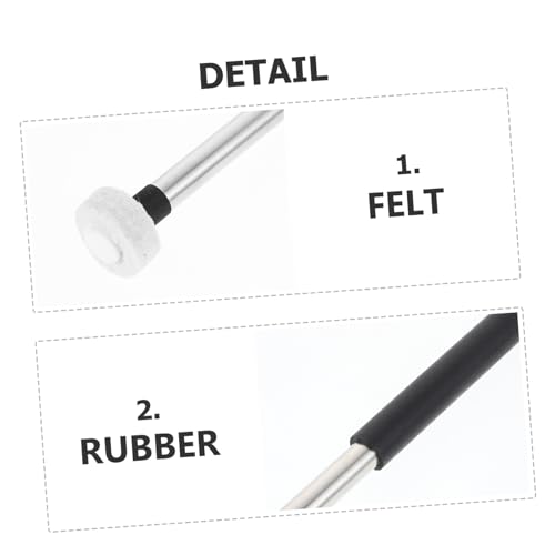 Baquetas para Tambor Lengua 2 Piezas con Mango de Metal y Cabeza de Fieltro miniatura 3