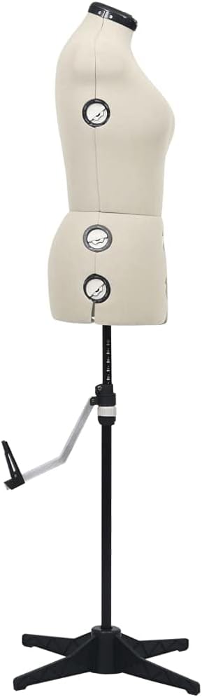 vidaXL Adjustable Dress Form, Dress Form Mannequin with Four-Footed Stand, Sewing Mannequin Body for Clothing Display, Female Cream M Size 40-46