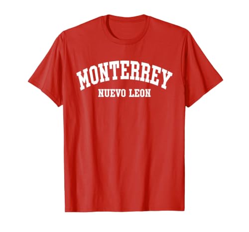 Monterrey Nuevo Leon Mexico Mexican City State T-Shirt, Men, Red, X-Large