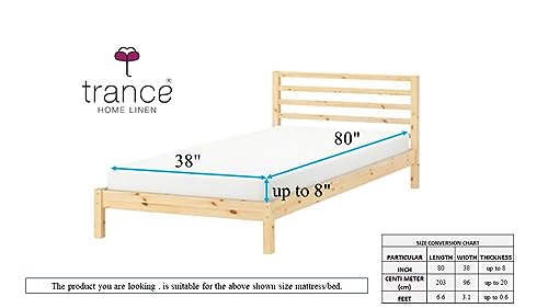 Image of Trance Cotton Feel Terry 80x38 inch Ultra Soft Waterproof Mattress Protector for Hostel /College|Breathable - Hypoallergenic Fitted Style Mattresses Cover (80x38 inch|6.6x3.1 feet, Brown-Pack of 1)