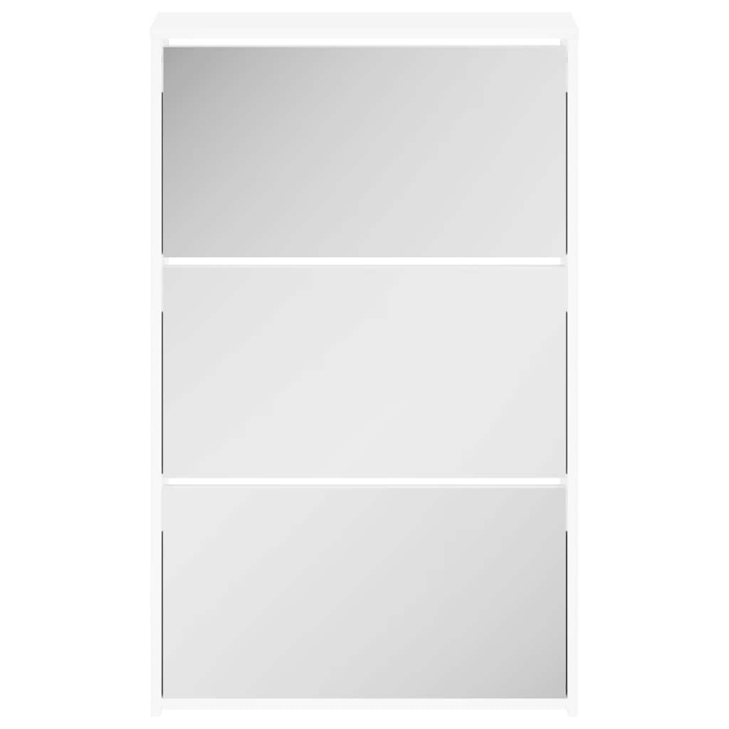 Scarpiera 63 x 17 x 102,5 cm Bianco con Specchio