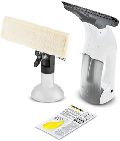 Kärcher Fenstersauger WV 1 Plus, Akkulaufzeit: 20 min, LED-Ladezustandsanzeige, Schmutzwassertank: 100 ml, Gewicht: 0,5 kg, Sprühflasche mit Mikrofaserbezug, 20 ml, Arbeitsbreite d
