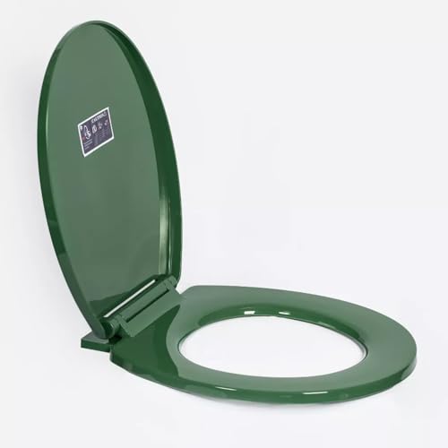 Home Beauty Soft Close Toilet Seat Oval – Heavy Duty WC Seat with Quick Release, Anti-Slam, Easy Top Fix – 415-440mm x 357mm – Polypropylene – (Dark Leaf)