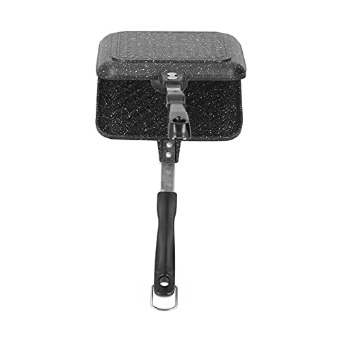 Double sided BBQ Grill Pan , Non?Stick Coating Double Grill Pan butty And Panini Maker Fry Pan for Barbecue , Grilled Pan with Heat Resistant Handles