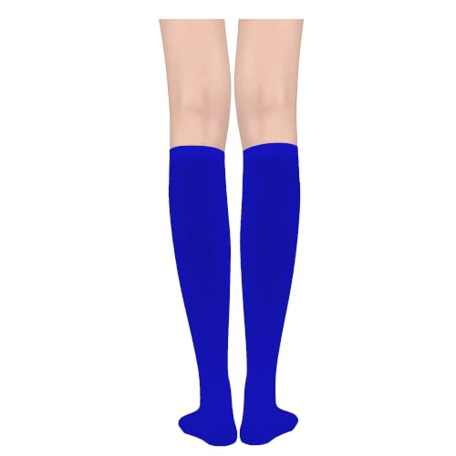 Image of DOOVID Casual Knee High Socks for Women Tube Socks Elasticity Athletic Socks Thin Stripe Knee High Stockings