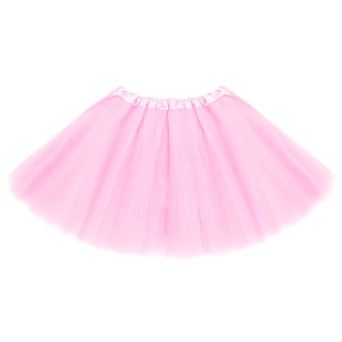 ASKHOPE Pink Tutu for Toddler Girls 4-12 yrs 3 Layer Kids Tutu Skirts Tulle Ballet Tutus Dress Up for Party Halloween Costume