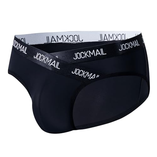 JOCKMAIL Men's Low Rise Sexy Briefs Breathable Ice Silk Underwear Athletic Letter Print Lightweight Triangle Cut2