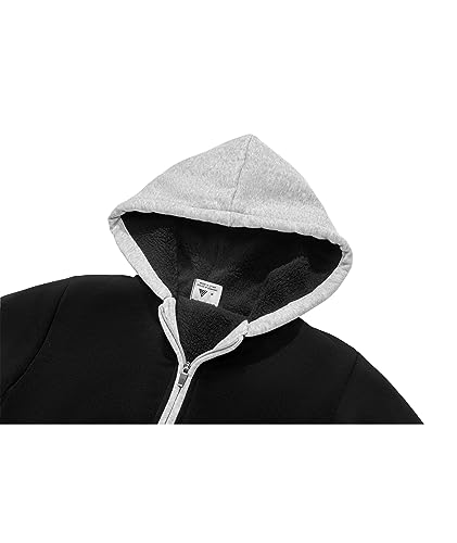 Image of SWISSWELL Unisex Boys Girls Fleece Hoodie Sherpa Lined Jacket Zip Up Hooded Sweatshirt Winter Outerwear for Kids