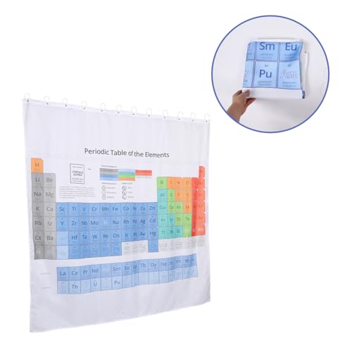 Rideau de douche tableau périodique imperméable avec doublure intégrée - 8