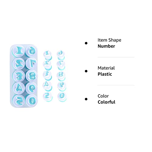 Nuoda 0-9 Numbers Cake Mold,Fondant Cookies Plunger Cutter Mold,Diy Chocolate Sugarcraft Stamp Impress,Cake Decorating Tools,Kitchen Life Durable Food Grade Plastic-Easy Cleanup (Number) #TOP7