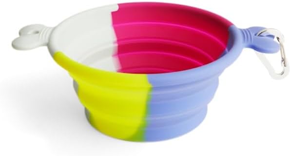 YOULY Color Swirl Silicone Dog Bowl, 3 Cups