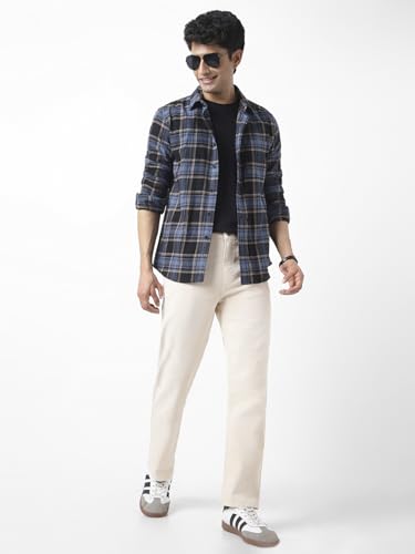 Urbano Fashion Men Mid Rise Straight Fit Washed Jeans Ecru - Image 6
