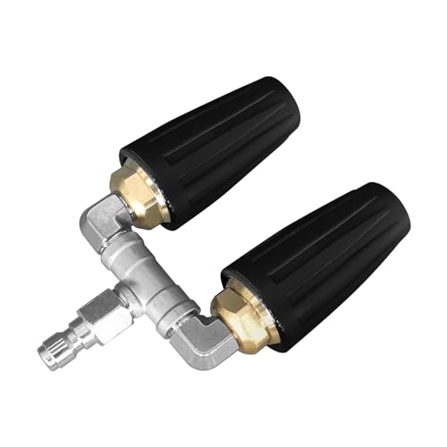 4000 PSI - Boquilla giratoria doble turbo de 1/4 pulgadas de conexión rápida turbo para hidrolimpiadora rotativa, boquilla turbo giratoria para lavadoras de alta presión, jardín, coche (1)