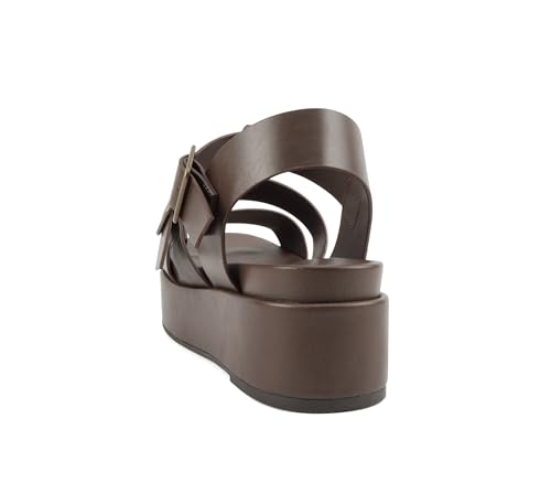 Image of Soda inchSTELLAR inch ~ Women Flatform Multi Strap Double Buckle Open Toe Ankle Strap Platform Wedge Sandals