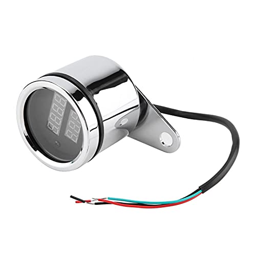 Tacómetro universal, 2 en 1, voltímetro digital LED para motocicleta, tacómetro, odómetro de metal, velocímetro para todo tipo de motocicleta