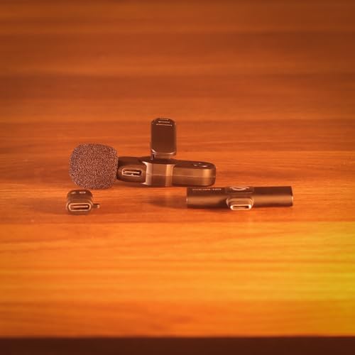 Kit 2 Microfone de Lapela Sem Fio Wireless Tipo C Android Profissional 20 Metros Adaptador Lightning