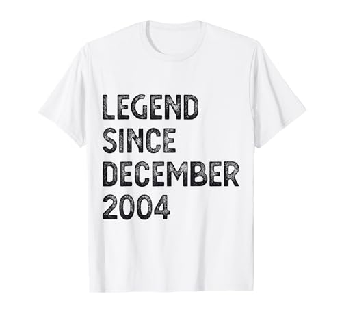 Leyenda de 20 cumpleaños para niños y niñas desde diciembre de 2004 Camiseta