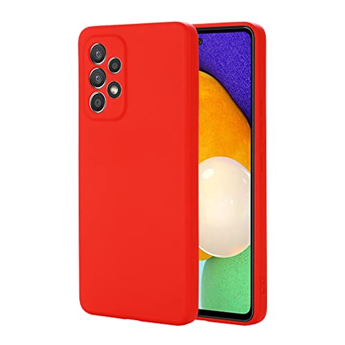 BRAND SET Funda para Samsung Galaxy A53 5G, Caja Teléfono Silicona Líquida, con Forro Tela Microfibra Estuche Protector Suave al Tacto Carcasa para Samsung Galaxy A53 5G-Rojo Cover