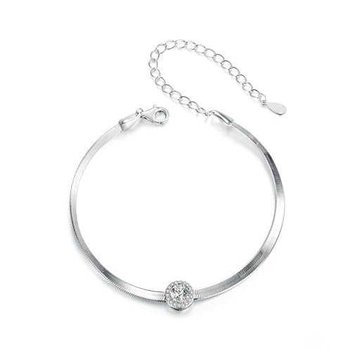 Brillique 14K/18K Gold Women's Snake Bone Bracelets, 0.5ct D-color Diamond Bracelet VVS1 Clarity, Ideal Valentines Day Gift for Her (18K)
