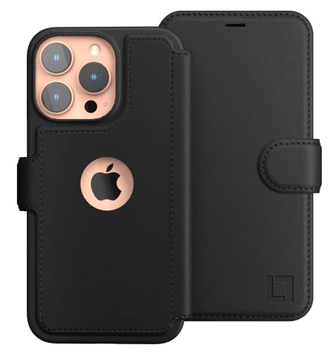 LUPA Legacy iPhone 13 Pro Wallet Case - Case with Card Holder - [Slim + Durable] for Women and Men - iPhone 13 Pro Flip Cell Phone case - Faux Leather - Folio Cover - Black