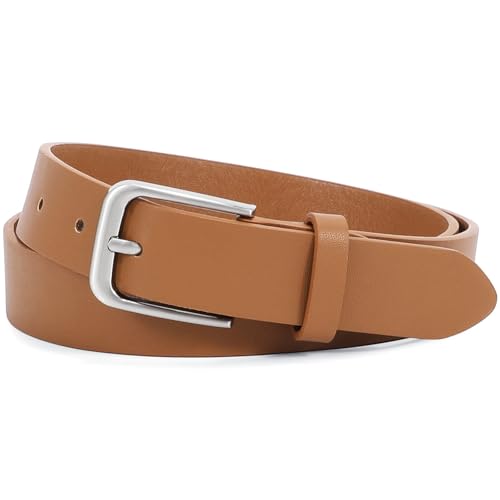 Image of WHIPPY Women Casual Leather Belt for Jeans Pants, Fashion Ladies Waist Dress Belt