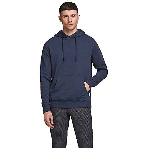 JACK & JONES Herren Jjebasic Noos Hooded Sweatshirt, Navy Blazer, L EU