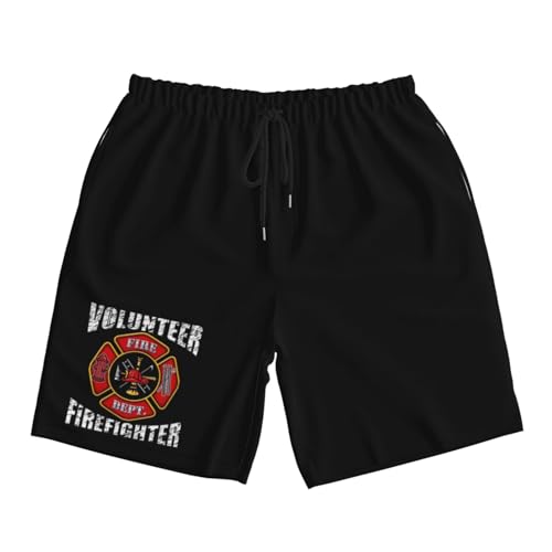 Volunteer Firefighters Mens Swim Trunks Quick Dry Board Shorts 7" - Hawaii Beach Swimwear2