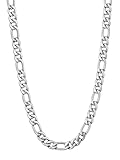 U7 Men Stainless Steel Figaro Chain with Stury Clasp 9mm Thick Chunky Necklace Hip Hop Strong Link 22 Inch