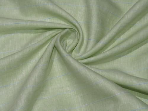 Lin vert pastel et bleu rayé style vintage pour nappe de table et robe d'été