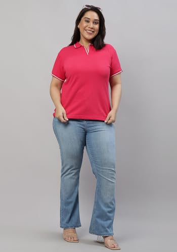 Image of Wear Your Opinion Women's Plus Size Tipped Collar Neck Polo Tshirt