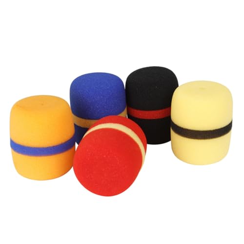 UPKOCH Set 5 Pezzi Coperture Antivento Per Microfono in Spugna Spessa Assortita, Protezione Microfono Anti Polvere e Saliva Adatta Per Studio, Palchi e Ktv, Assorbimento Rumore Ad Alta Densità