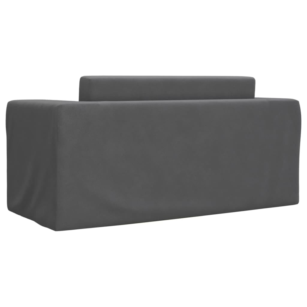 Sofa do spania dla dzieci 2-osobowa, antracytowa, miękki plusz, wygodny mebel do pokoju dziecięcego, do spania, zabawy i czytania