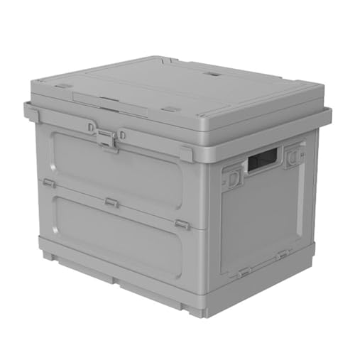 Cubo de basura multiusos con asa, solución de almacenamiento apilable para el hogar y las necesidades de viaje, color gris