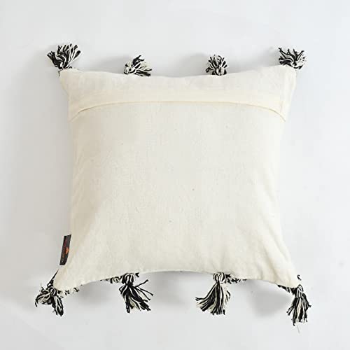 Image of Tufted Cushion Cover 16 inch x 16 inch | Bedroom Cushions Set for Bed | Living Room Cushions for Sofa | Black Diamond | Pack of 1