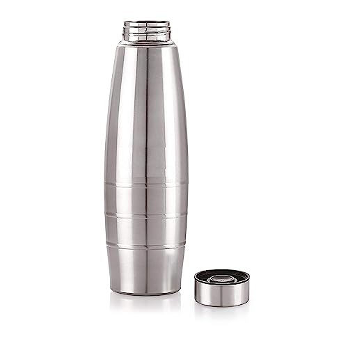 Image of Vinoth Global Enterprise-1000 Stainless Steel Water Bottle, 1000 ml, Silver | Leak Proof | Office Bottle | Gym Bottle | Home | Kitchen | Hiking | Treking Bottle | Travel Bottle (1)