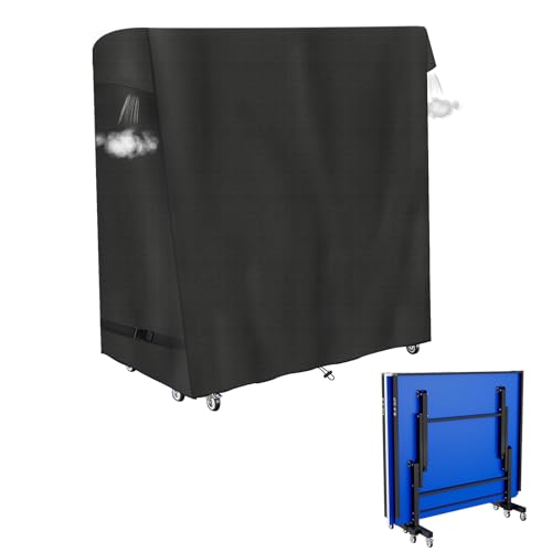 Ping Pong Table Cover,Table Tennis Cover,600d Heavy Duty Waterproof Oxford cloth for Folding Tables & Flat Tables,All Weather Protection,Black,65*27.5*72.8inch