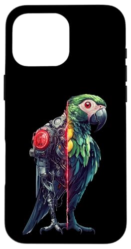 �ʔ����I�E�����{�b�g�������D�ƃT�C�{�[�O�I�E�����{�b�g Robot Parrot Lover Cyborg AI �X�}�z�P�[�X iPhone 16 Pro Max �p