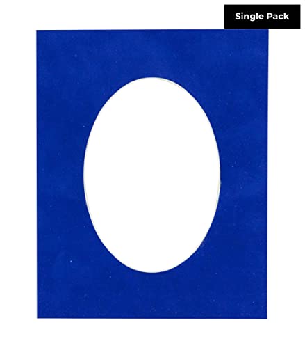 Royal Blue Suede Acid Free 16x20 Oval Picture Frame Mat with White Core Bevel Cut for 13x19 Pictures - Fits 16x20 Frame - Pack of 1 Matboard Show Kit With Acid Free Backing & Clear Bag