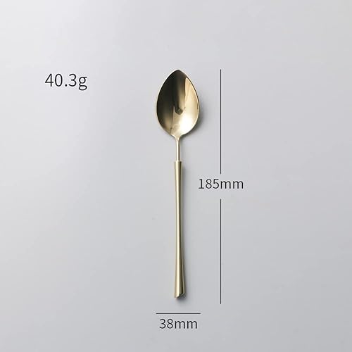 Miniatura 6 de Juego de cubiertos de 30 piezas para 6, acero inoxidable 1810, color dorado champán, cubiertos modernos para el hogar, cucharas y tenedores en el