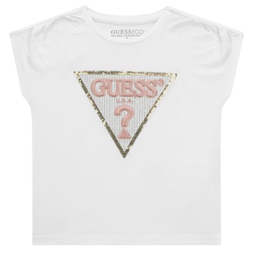 GUESS Girls' Organic Cotton Sequin Logo T-Shirt