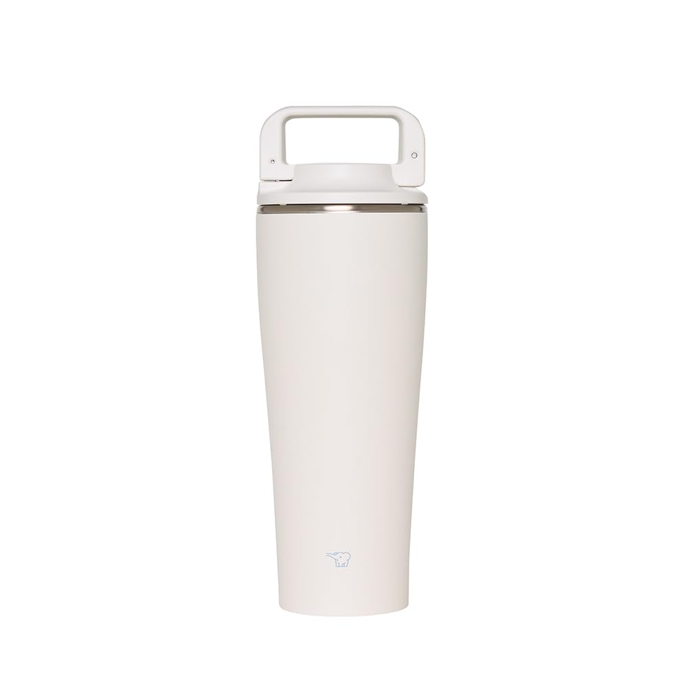 Stainless Carry Tumbler with Pop-up Straw, 26-Ounce, Cocoon White