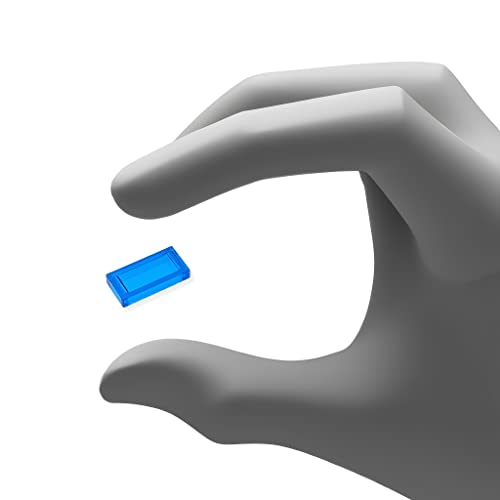 Accessori da costruzione, 1 x 2, colore: blu scuro-trasparente (blu trasparente), 100 pezzi per confezione - Lego - Immagine 3