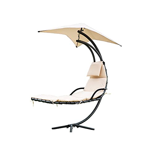 KG KITGARDEN - Balancín con Parasol para Jardín, 200x103x195cm, Dream, Beige