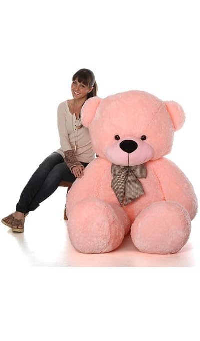 Image of Giant Plush Teddy Bear - Soft, Cuddly Plush Toy for Valentine's Day, Birthdays, Anniversaries for Kids, Girls, & Loved Ones 60 Inch Stuffed Animal Toy - Soft Pink Bear 152cm